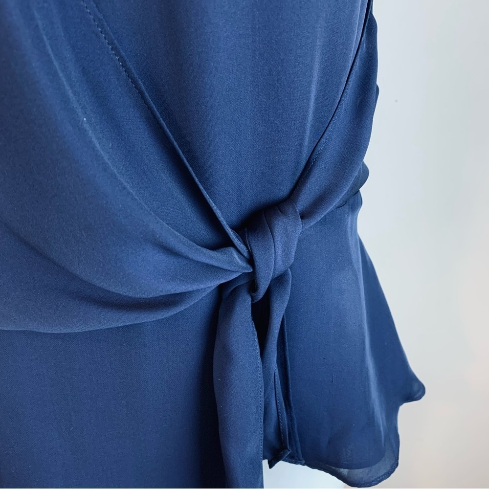 Parker Silk Blend Sleeveless Criss Cross Front Blouse - Picture 4 of 13